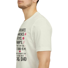 Personalized Dog Dad T‑Shirt — "Treats. Walks. Toys. Naps." Father's Day Gift