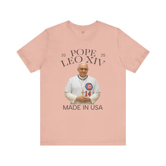 Pope Leo XIV Chicago Cubs Fan Short Sleeve Tee - Made in USA