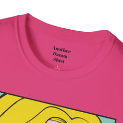 NO WORRIES Glass Wearing Pop Art Blonde Girl Unisex Softstyle T Shirt
