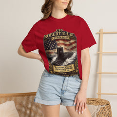 USS Robert E Lee SSBN 601 Submarine T-Shirt with a quote from its namesake