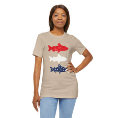 Patriotic Trout T-Shirt — Red White & Blue Fish Tee