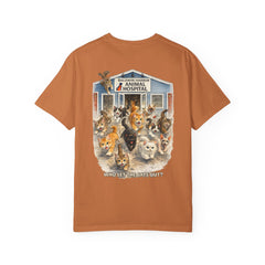 Front Logo Back Graphic Baldwin Harbor Animal Hospital "Who Let the Cats Out?" T Shirt