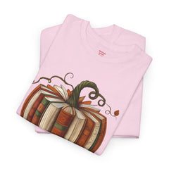 Autumn-Themed Pumpkin Book Tee, Cozy Fall Shirt, Halloween Apparel, Literary Gift, Unisex Comfortable T-Shirt