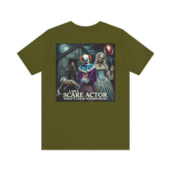 Halloween Scare Actor - Front and Back Graphic Unisex Jersey Short Sleeve Tee