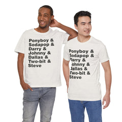 The Outsiders Shirt, Greasers Characters Shirt, Unisex Jersey Short Sleeve Tee