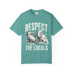Alligator and Manatee Respect the Locals T-Shirt — Vintage Beach Vibes Graphic Tee