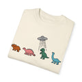 Dinosaur UFO Retro Unisex Garment-Dyed T-shirt