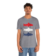 Patriotic Trout T-Shirt — Red White & Blue Fish Tee