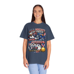 Hockey Hat Trick T-Shirt — USA Men's, Women's & Paralympic Gold Tribute 2026