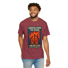 Funny I'm Not A Pyro I'm Just A Talking Head Music-Inspired Unisex T-Shirt - Burning Down the House Design