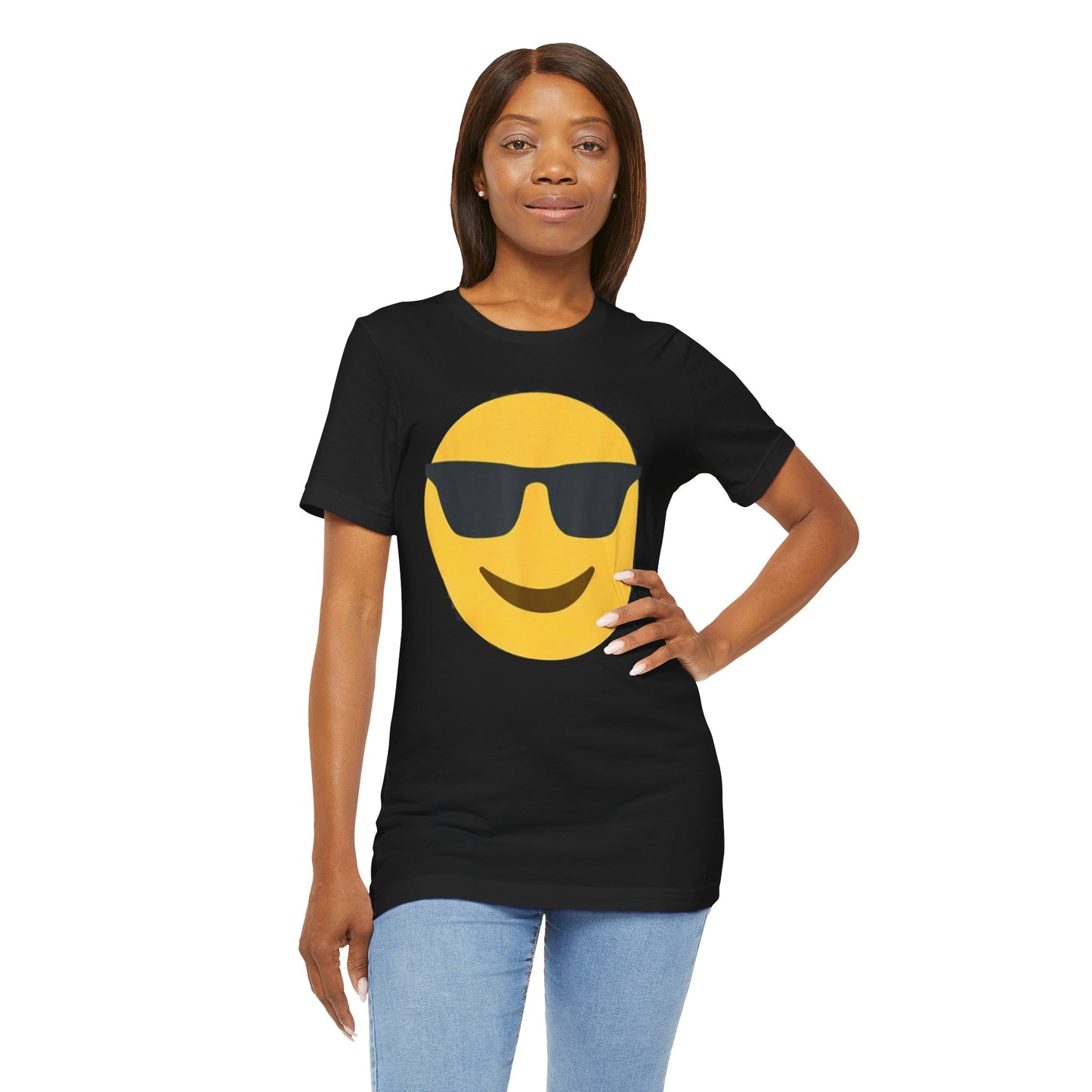 Emoji With Sunglasses - Graphic Unisex Jersey Short Sleeve Tee