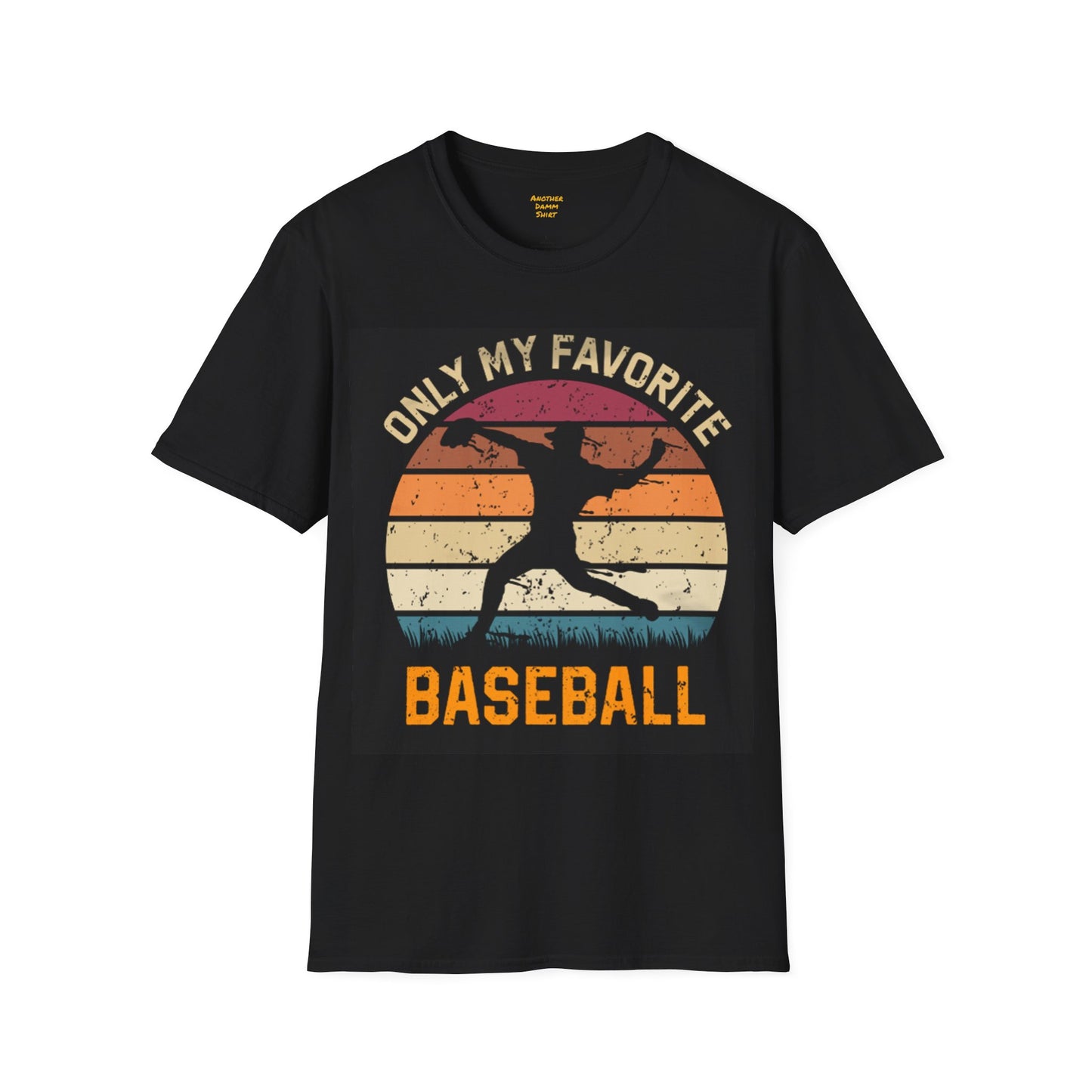 Retro Only My Favorite Baseball Player Fielding the Ball Unisex Softstyle T-Shirt