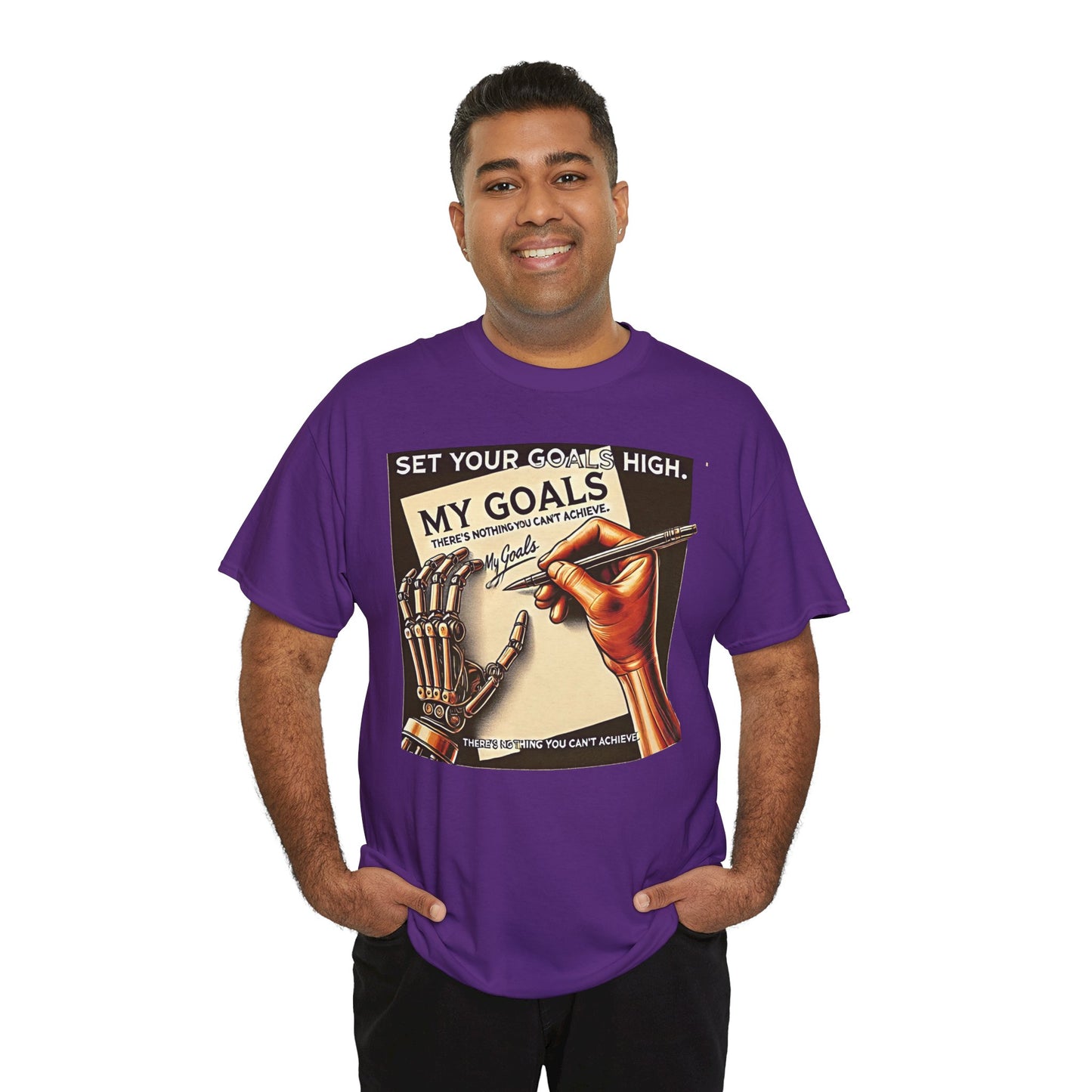 Amputee Motivational Goals  - Unisex Heavy Cotton Tee