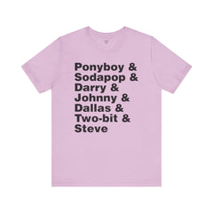 The Outsiders Shirt, Greasers Characters Shirt, Unisex Jersey Short Sleeve Tee