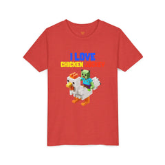 Youth I Love Chicken Jockey Tee - Fun Gamer T-Shirt for Kids