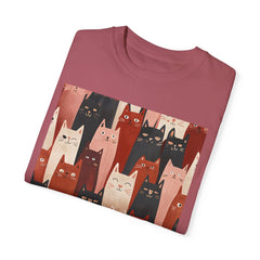 Cute Cat Print Unisex Garment-Dyed T-Shirt - Comfort Colors Soft Perfect for Animal Lovers and Casual Days