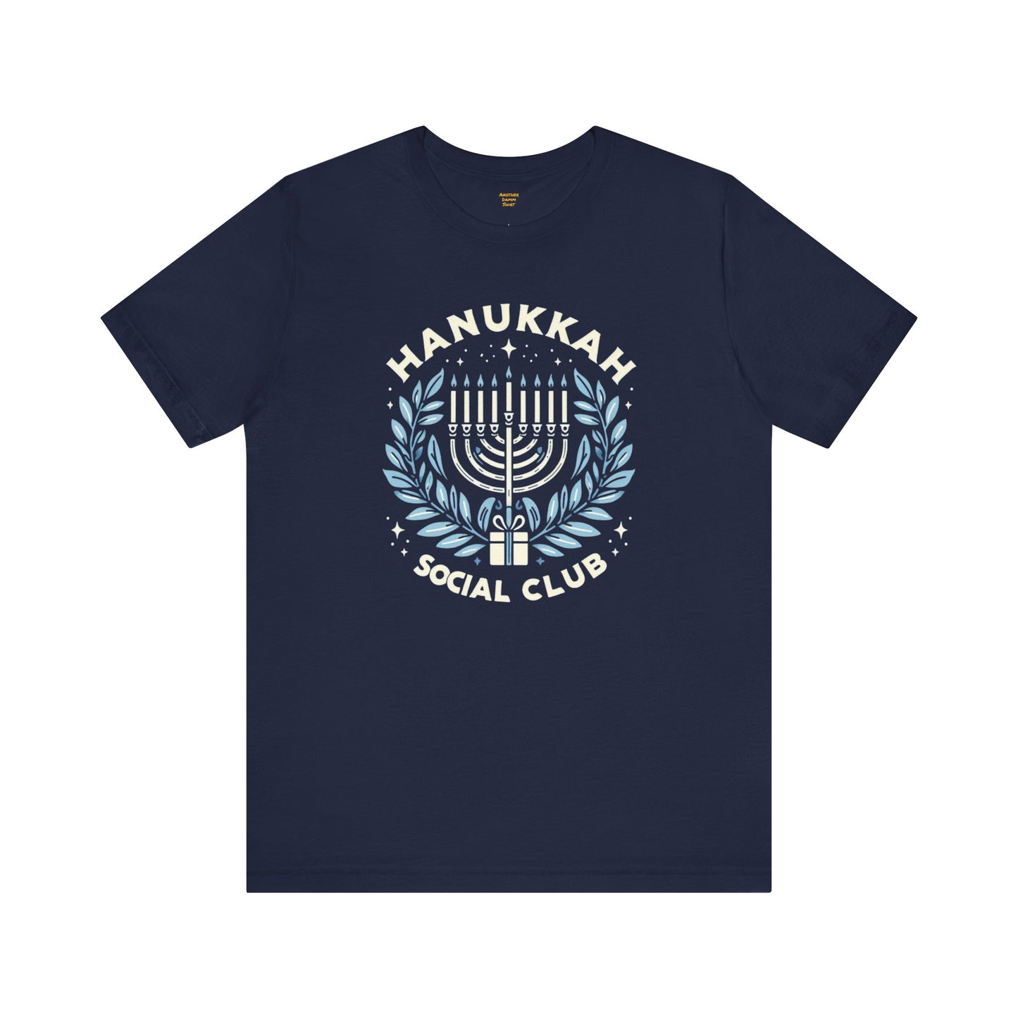 Hanukkah Social Club with Menorah - Unisex Jersey Short Sleeve Tee