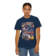 Hockey Hat Trick T-Shirt — USA Men's, Women's & Paralympic Gold Tribute 2026