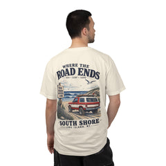Where the Road Ends Long Island Unisex Garment-Dyed T-shirt