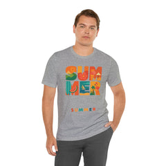 Summer Graphic Tee — Colorful Tropical "SUMMER" Typography T-Shirt