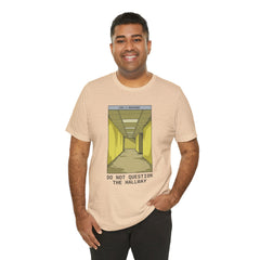 Do Not Question The Hallway T-Shirt — Retro Yellow Corridor Graphic Tee