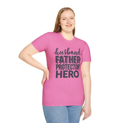 Husband Father Protector Hero Unisex Softstyle T-Shirt