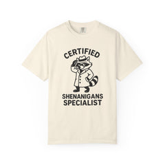 Certified Shenanigans Specialist T-shirt, Funny Tee, Unique Gift for Raccoon Lovers, Casual Wear, Birthday, Party Shirt