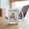 Crazy Cat Lady graphic mug, funny cat mug, white ceramic mug, 11oz, 15oz, dedicated feline enthusiast, cat lover, gift for her, Cat Mamma