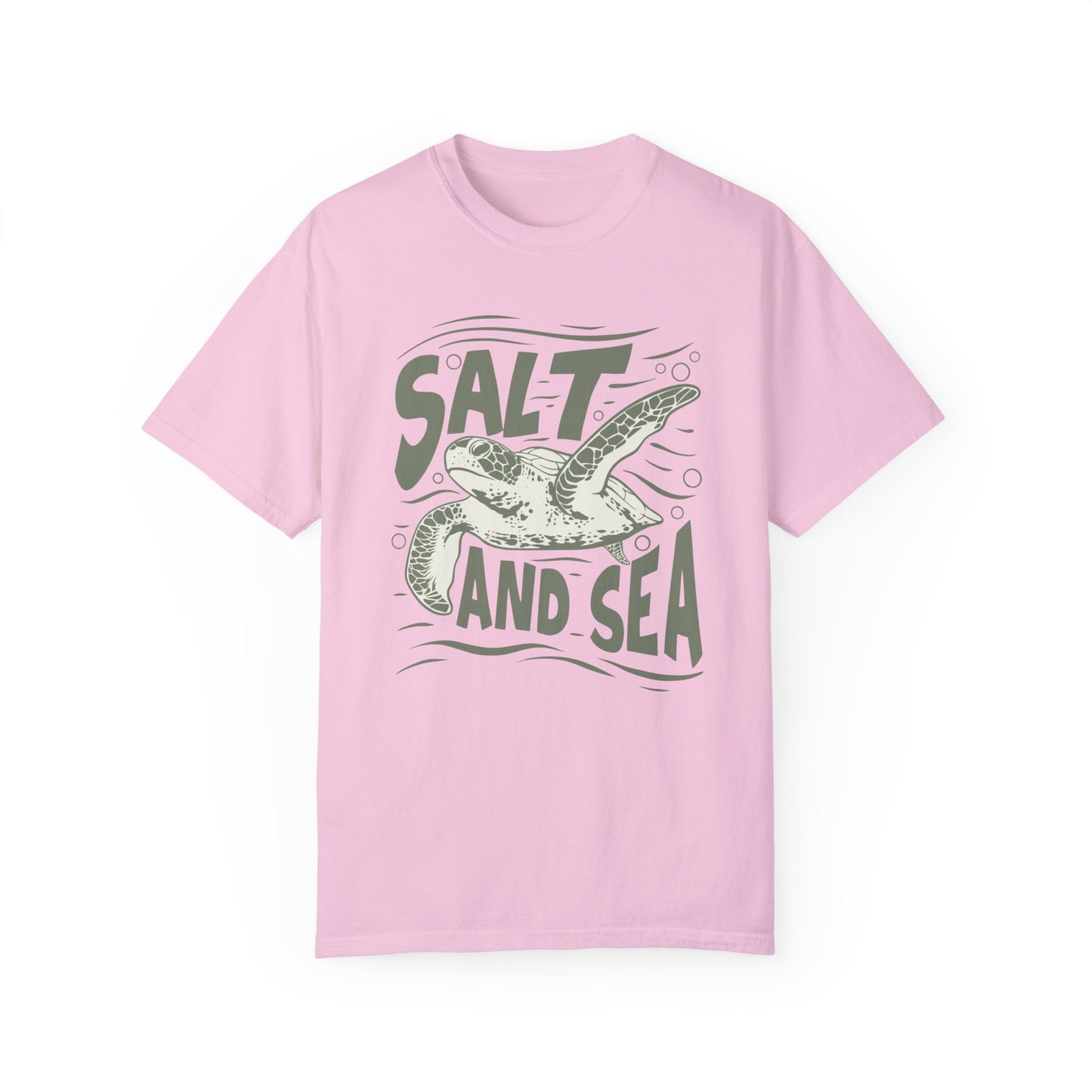 Sea Turtle, Salt And Sea -  Graphic Unisex Garment-Dyed T-shirt