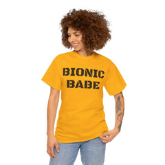 BIONIC BABE Amputee Humor   - Unisex Heavy Cotton Tee