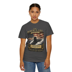 USS Robert E Lee SSBN 601 Submarine T-Shirt with a quote from its namesake