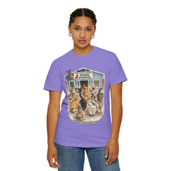 Front Graphic "Who Let the Cats Out?" Baldwin Harbor Animal Hospital Cute Vet Clinic T Shirt