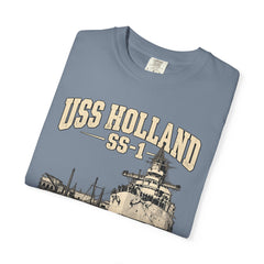 USS Holland SS-1 Submarine Vintage Graphic T-Shirt — Navy History Tee