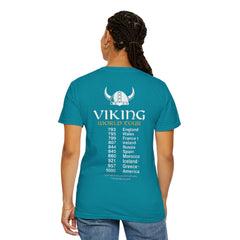 Viking World Tour T-Shirt, Garment-Dyed Apparel, Unisex Graphic Tee, Norse Mythology Gift, Festival Attire, Casual Wear