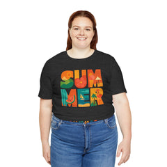 Summer Graphic Tee — Colorful Tropical "SUMMER" Typography T-Shirt