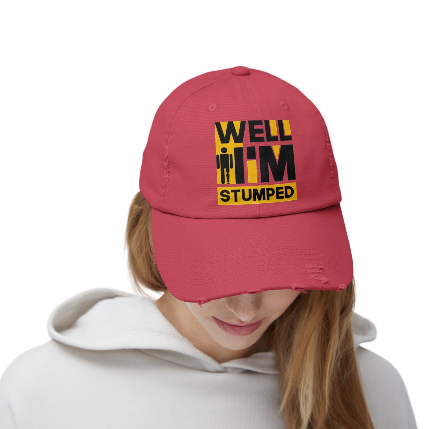 Amputee humor cap, Well I'm Stumped, retro distressed unisex hat, funny amputee cap, limb loss awareness gift, recovery encouragement gift