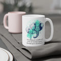 Elephant On Green Graphic Quote Mug