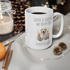 Golden retriever mug, dog lover gift, life is golden mug, ceramic dog mug, gift for her, gift for him, dog dad, dog mom, animal lover mug