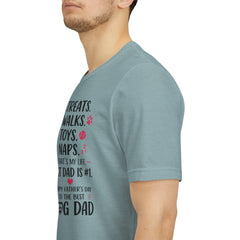 Personalized Dog Dad T‑Shirt — "Treats. Walks. Toys. Naps." Father's Day Gift