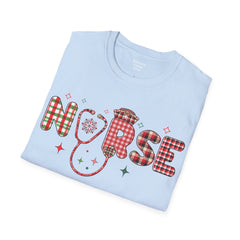 Christmas Nurse - Unisex Softstyle T-Shirt | Nurse Awareness, Medical Wear, Gift For Her, Scrubs T, Medical Staff Gift, Registered Nurse, RN