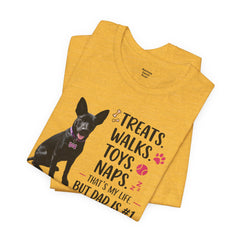 Personalized Dog Dad T‑Shirt — "Treats. Walks. Toys. Naps." Father's Day Gift