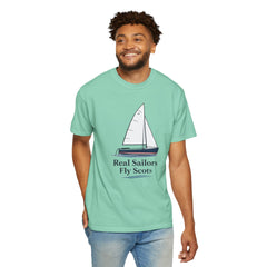 Hempstead Bay Sailing Club Graphic T-Shirt — "Real Sailors Fly Scots" Nautical Tee