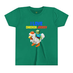 Youth I Love Chicken Jockey Tee - Fun Gamer T-Shirt for Kids