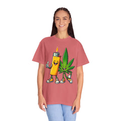 Vintage 'Lighter & Weed' Graphic T-Shirt — Relaxed Stoner/Cannabis Tee