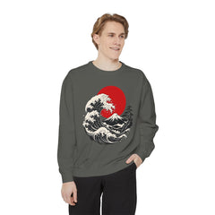 Japanese Wave and Red Sun Comfort Colors Sweatshirt