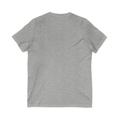 Forest Maiden V-Neck Tee — Woman with Dog & Nature Illustration