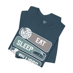 Eat Sleep Billard Repeat - Graphic Unisex Jersey Short Sleeve Tee