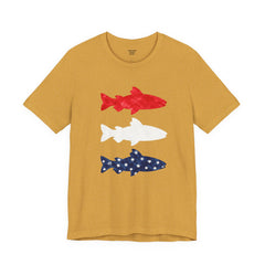 Patriotic Trout T-Shirt — Red White & Blue Fish Tee