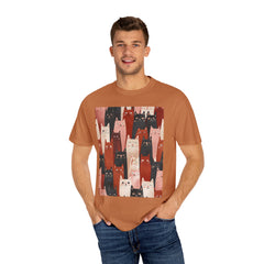 Cute Cat Print Unisex Garment-Dyed T-Shirt - Comfort Colors Soft Perfect for Animal Lovers and Casual Days