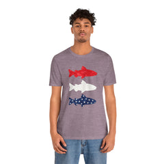 Patriotic Trout T-Shirt — Red White & Blue Fish Tee